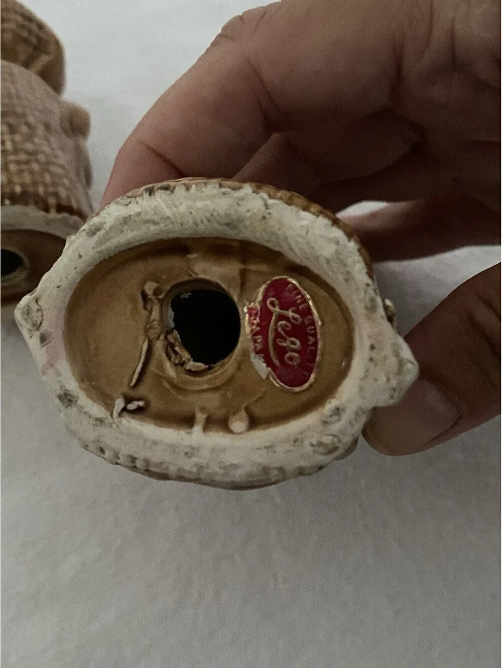 Vintage Burlap Feed Sack Salt And Pepper Shakers: Ceramic
